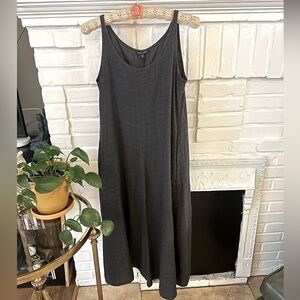 Eileen Fisher relaxed-fit linen midi dress w/ pockets